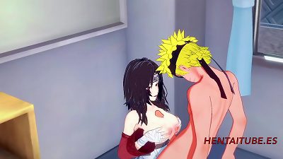 Naruto manga porn 3-dimensional - Kurenai bobjob and nail by Naruto and he pops in her hooters and cunny