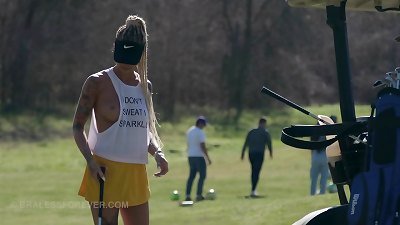 displaying on a golf course