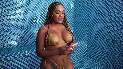 My greatest friend's son goes into a public sauna with me and we have interracial milf and nerd man sex! Carla Morelli and Pipeboy1