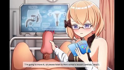 Naive secretary attempts to please her boss's ample salami