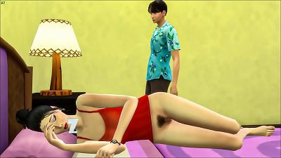asian bare sleeping mom - japanese mommy
