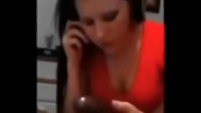 Damn! handsome youthful teen has her mother on the phone while blowing a large ebony trunk