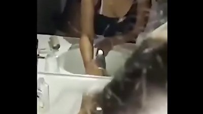 My cousin Shelly getting fucked in the Bathroom... I knew she was a slut