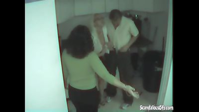 Office slut is ravaged in the staff room