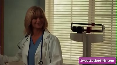 cool busty towheaded lesbos Serene Siren, Verronica Kirei make out in the doctors office nad love it