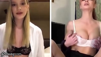 GIRLSWAY Kenna James And Her boss masturbate Remotely During The Quarantine