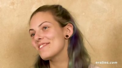 horny lady from D&uuml;sseldorf brings herself to a climax with fucktoys