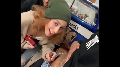 The store proprietor can&rsquo;t believe she blown my immense shaft in his store