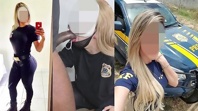 warm POLICE OFFICER CAUGHT ONLINE giving HER culo TO THE BANDIT