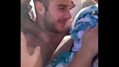 Put The man sausage In The Friend's Face At The Beach