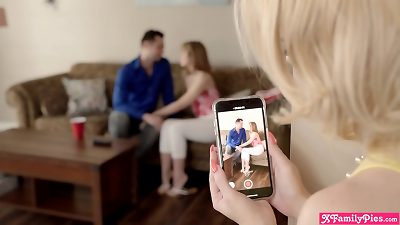 insane teenage stepsisters pulverizing with dads new mate