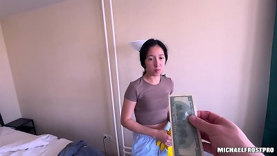 chinese Ð¡leaner Give Me poke Her For Money