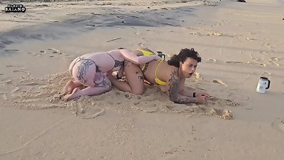 2 girl/girl chicks toying ON THE BEACH WERE CAUGHT BY A TOURIST AND HAD THEIR arses screwed