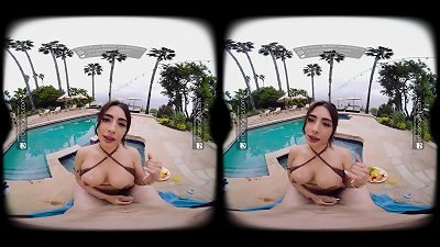 VR fuckers Tru Kait and your massive shaft outdoors ravage in VR pov