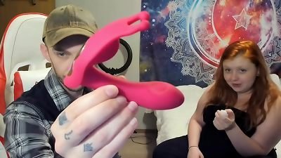 Animour g-string dildo Unboxing and masturbation with Sophia Sinclair and Jasper Spice