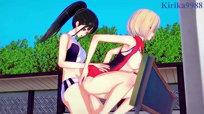 Chisato Nishikigi and Takina Inoue intense hermaphroditism sex. - Lycoris Recoil anime