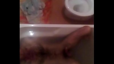 My father sleeping while taking a bath