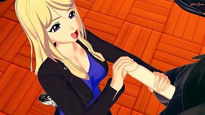 SCP 105 fingers her fuckbox before riding a guys man rod in a stool - SCP Foundation Hentai.