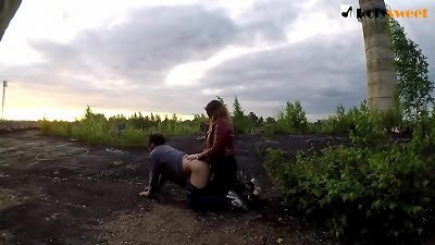 PUBLIC pulverized MY dude ON THE ROOF OF THE BOOK (using jizz lube)