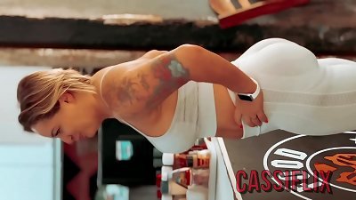 After the gym training without panties I went to take a bathroom with a hefty cock private trainer who gave me a lot of spunk - accomplish on Cassiflix